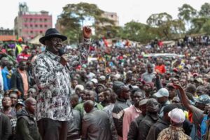 Raila Odinga at a past rally